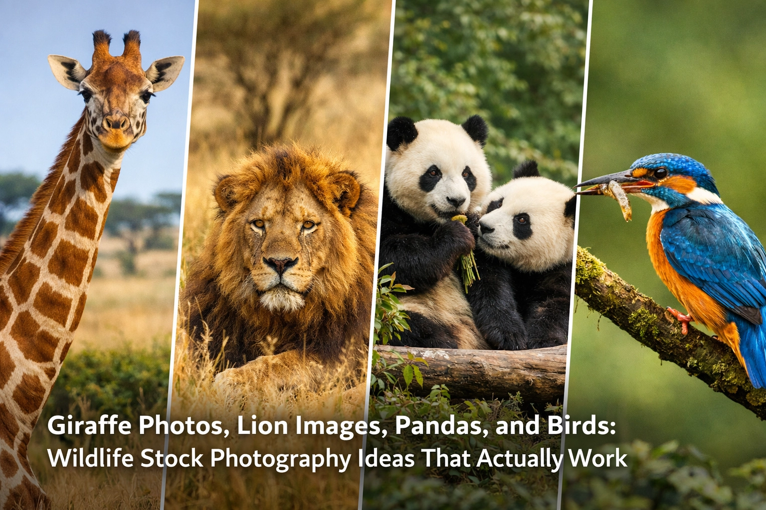 Giraffe Photos, Lion Images, Pandas, and Birds: Wildlife Stock Photography Ideas That Actually Work